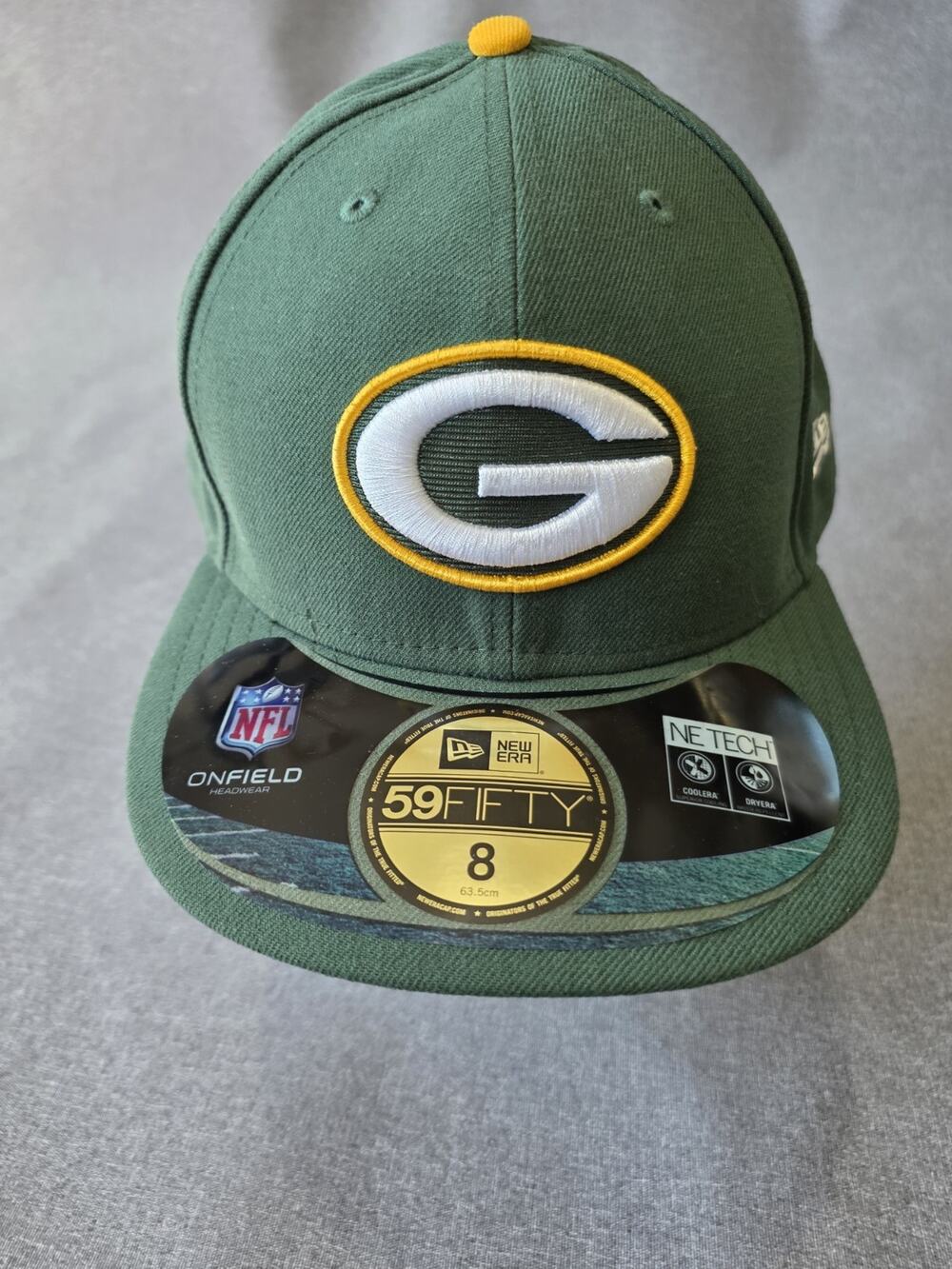 Green Bay Packers New Era 59Fifty Fitted Hat Size 8 Green Color